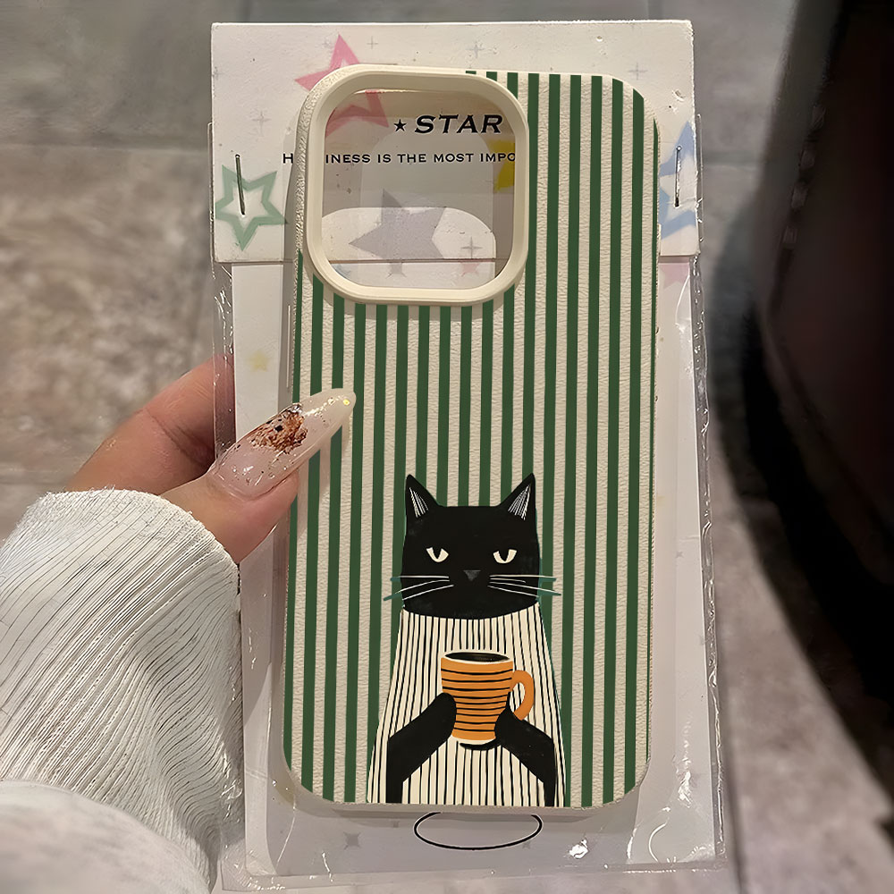 Funny Coffee Cat Pattern Lyche - Phone Cases Xr Iphone ulasan dan harga