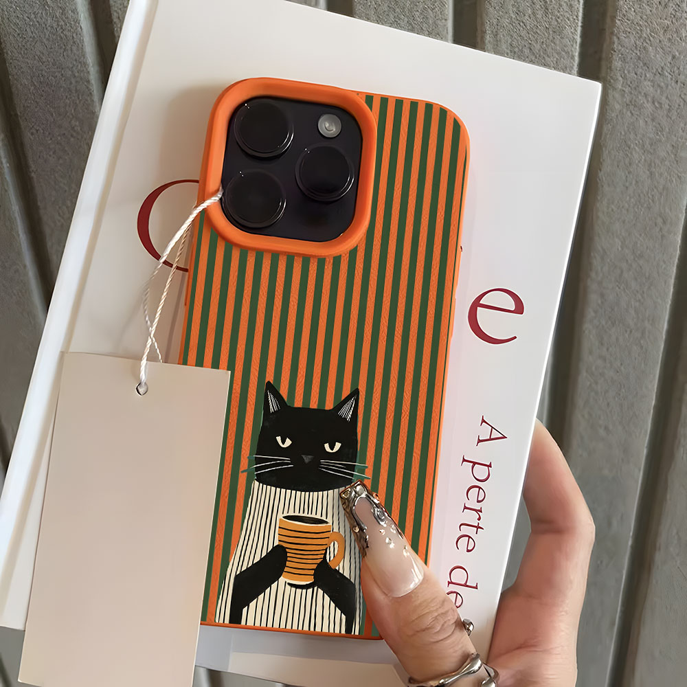 Funny Coffee Cat Pattern Lyche - Phone Cases Xr Iphone ulasan dan harga