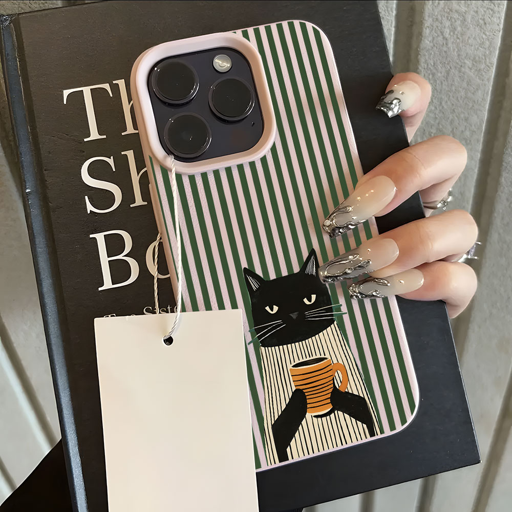 Funny Coffee Cat Pattern Lyche - Phone Cases Xr Iphone ulasan dan harga