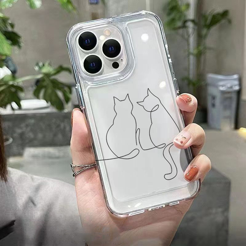 Cute Line Cat Anti-drop Phone  - Phone Cases Xiaomi 15 ulasan dan harga
