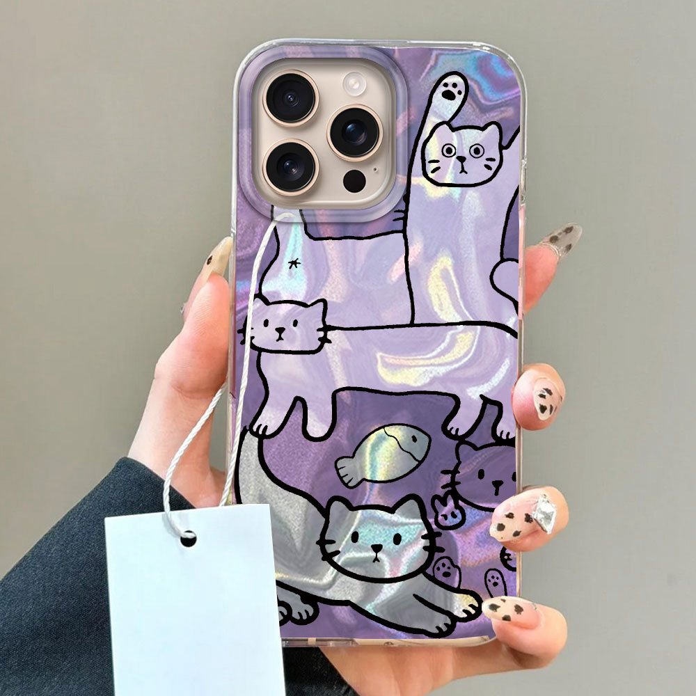 Purple Line Cat Fish Water Tex - Phone Cases Xr Iphone ulasan dan harga