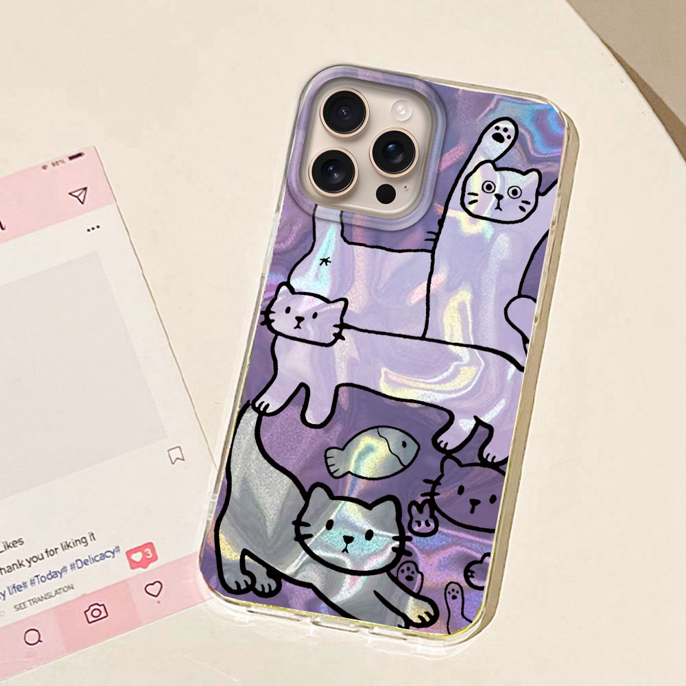 Purple Line Cat Fish Water Tex - Phone Cases Xr Iphone ulasan dan harga